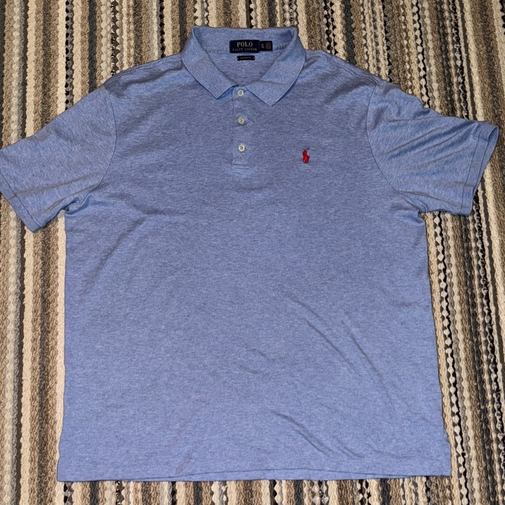 Polo by Ralph Lauren Heather Blue Men's Polo Shirt